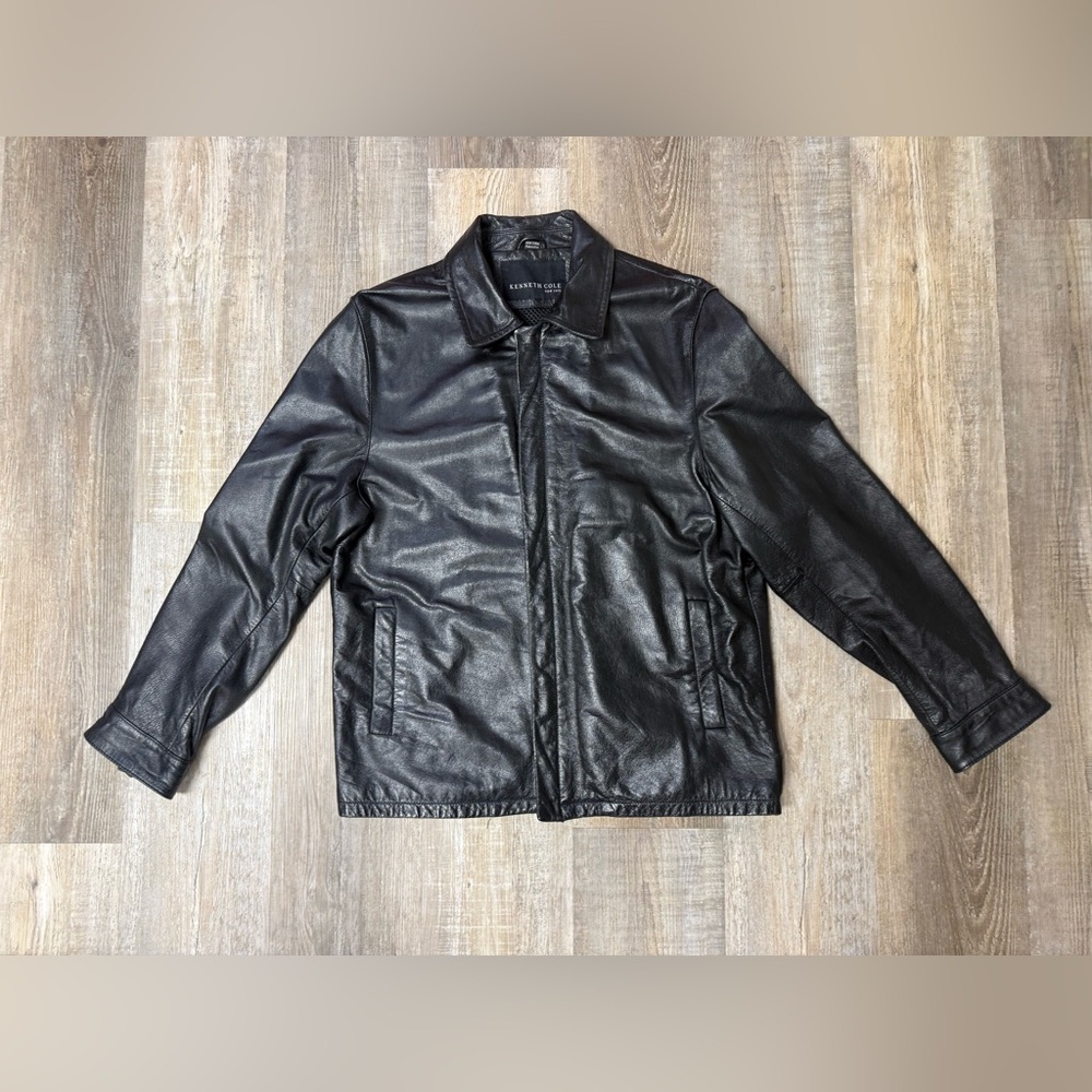 Kenneth Cole Men's Black Faux Leather Jacket